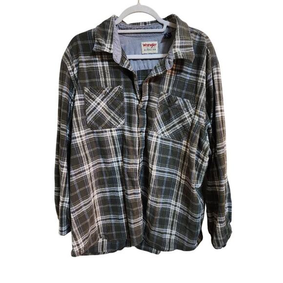 Men's Wrangler Authentics Button Down Flannel Size 2XL - Picture 1 of 5
